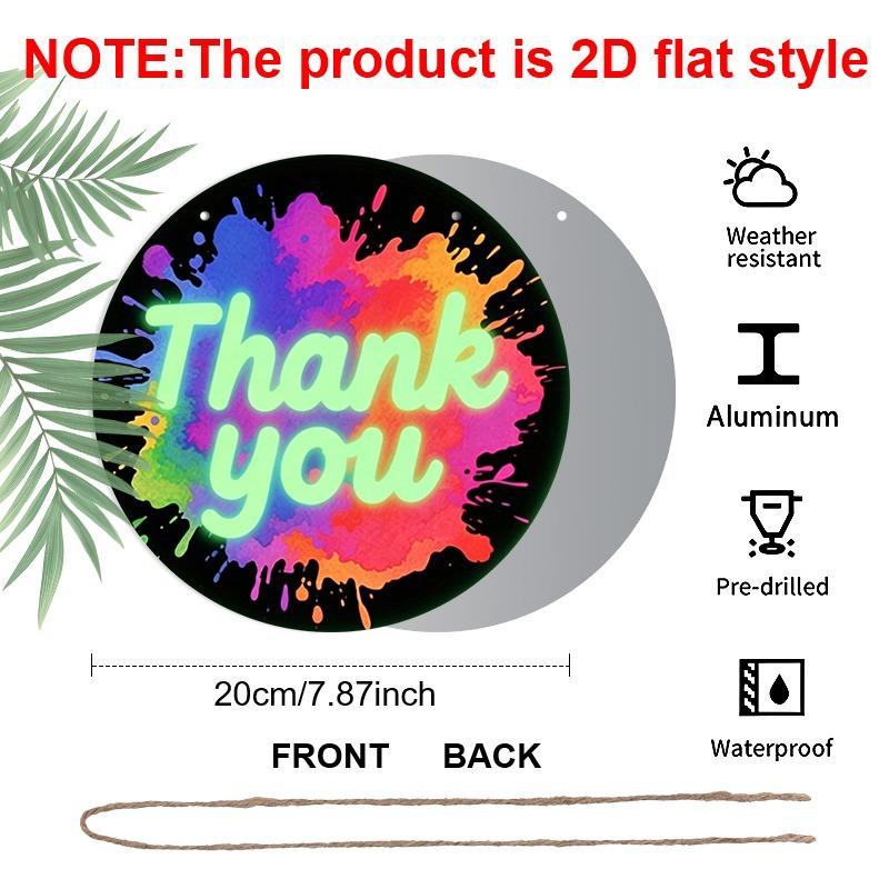 2D Flat Retro Aluminum Wall Stickers in Various Sizes. A Neon Splatter "Thank You" Sign for Teachers, in A Rainbow Graffiti Style. A Great Home