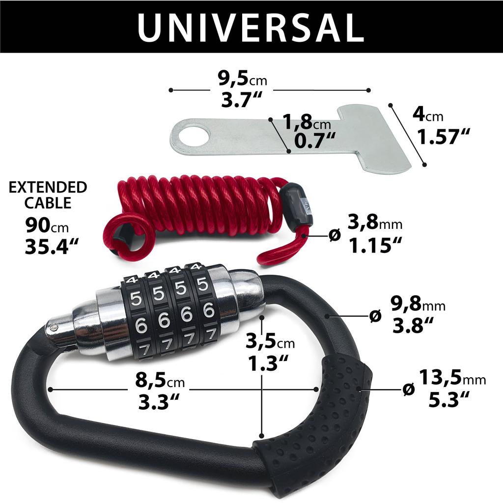 RADIKAL RK66R 110 дБ сигнализация мотоцикл замок, дисковый тормоз замок для мотоцикла скутера электрический велосипед, безопасность 6 мм стопорный штифт, напоминающий кабель, рюкзак