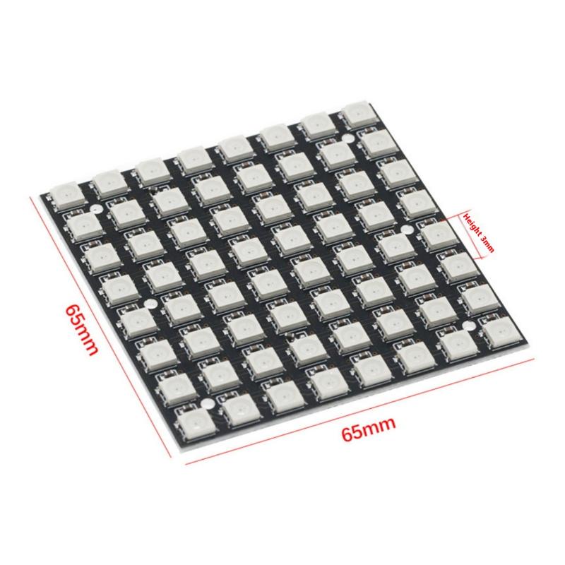 1Pcs Built In Full-Color Driver Color Light Development Board Ws2812 Led 5050 Rgb 8X8 64 Bit Led Matrix Module For Arduino