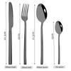 24 шт. черная посуда, набор столовых приборов из нержавеющей стали, вилки, ножи, ложки, кухонный обеденный набор, вилка, ложка, нож, золотой набор столовой посуды