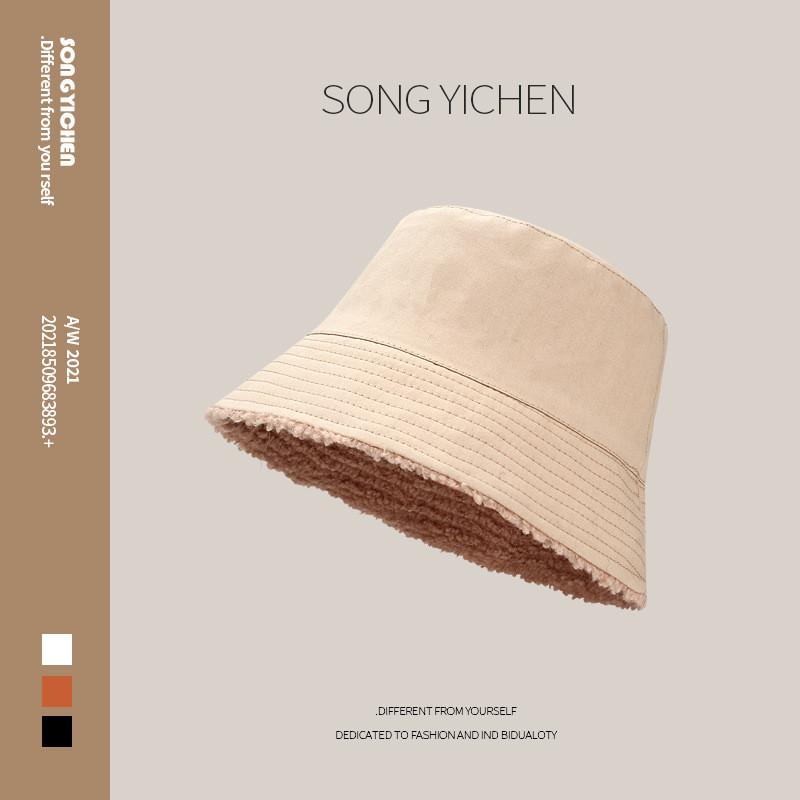 Стильная зимняя теплая пушистая шерпа панама для мужчин и женщин бежевого цвета