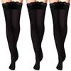 Socks with 80 High Lolita Sexy Floral Garter with Silicone Beautiful Set of 3 [MOOKISOO] Knee-high Lace, Denier, Over-the-knee Socks, Style, Women's