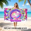 Axolotl Theme Quick Dry Beach Towel Custom Name Text Print Large Sand Resistant Towel Beach Vacation
