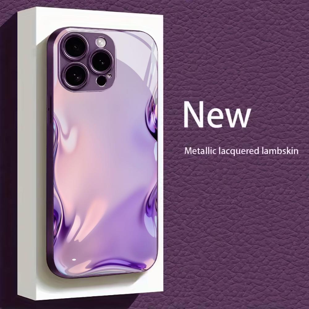 Стильный металлический фиолетовый жидкий для чехла iphone для чехла iphone 17 Модный чехол fundas Стекло для iPhone 17 16 15 14 13 pm Pro Plus