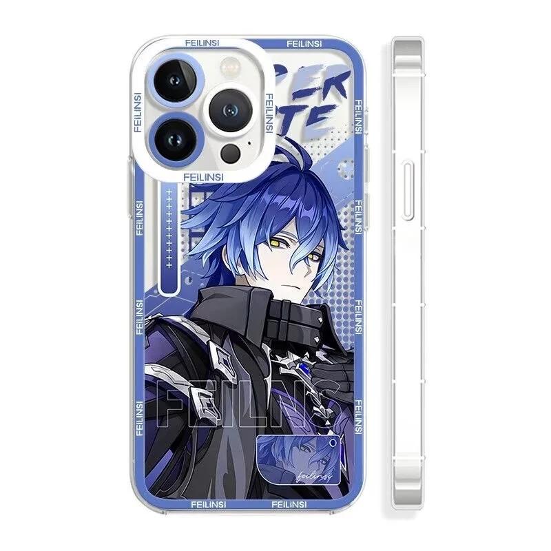 Чехол для телефона Genshin Impact Lauma Flins Columbina для IPhone 11 12 14 15 16 Pro Max Mini X XS Max 7 8 6 6S Plus Прозрачный чехол