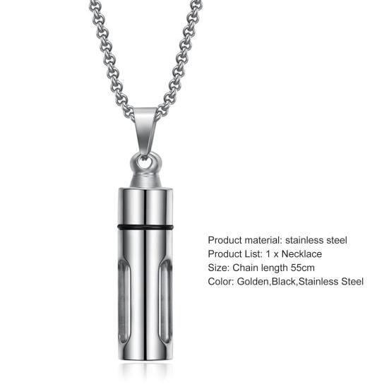 Унисекс Ожерелье Флакон для духов Открывающийся из нержавеющей стали Ins Стиль Гальваническое покрытие Ожерелье Модная бижутерия