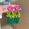 Tassel Long Earrings Butterfly Flower Tassel Earrings Niche Personality Earrings Fashionable Exaggerated Earrings
