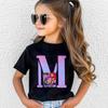 Children Clothing Fashion Kpop Demon Hunters A-Z 26 Alphabet Graphic Tees Shirts Kids Summer Clothes T-shirt for Child Tops
