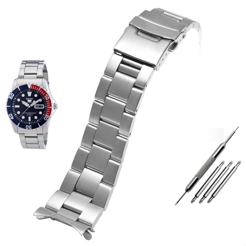 20MM 22MM Для SEIKO SKX007/009 SKX173/175 серебряные мужские часы браслет для часов из нержавеющей стали Складная застежка ремешка Ремешок + Инструмент