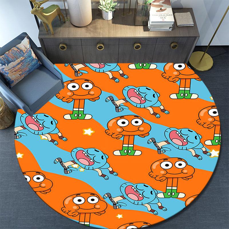 The Amazing World of Gumball pattern round rug,Carpet Rug for Living Room Bedroom Playroom ,Non-slip Floor Mat,Holiday Gifts and Birthday Gifts.