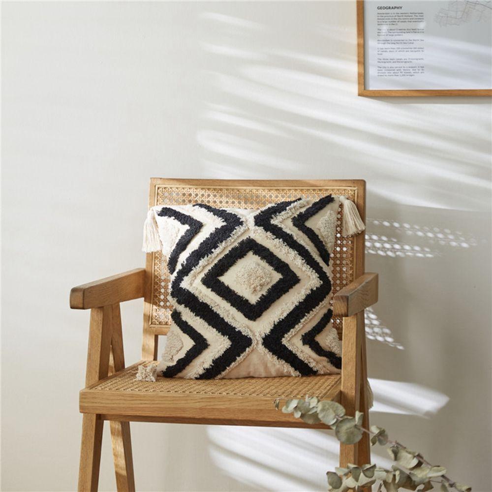 Geometric Throw Pillow for Living Room Bohemia Tassels for Sofa Couch Boho Pillow Cover Home Textile Cushion Covers Pillow Case