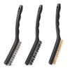 3PCSSet 9 Inch Wire Brush Scratch Brush Set Cleaning Welding Slag Rust and Dust for Car Use
