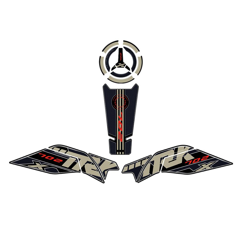 Motorcycle Accessories 3D Gel Epoxy Resin Sticker Kit Tank Pad for Benelli TRK 702X TRK702X 2023-2025