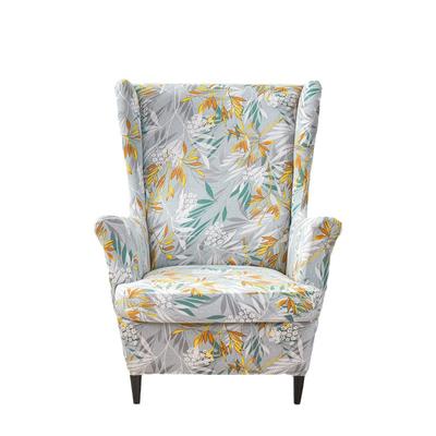 Эластичный чехол на стул с высокой спинкой, двухкомпонентный, одноместный, с крыльями