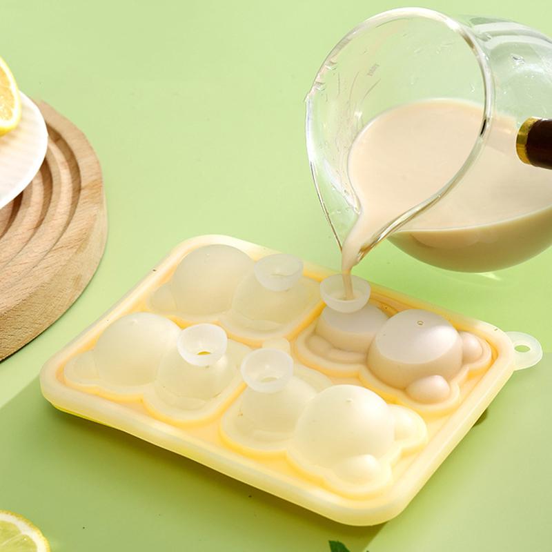 Милый медвежонок, силиконовый лоток для кубиков льда, 3d плюшевый мишка, форма для изготовления кубиков льда, брызгозащищенная форма для льда, виски, вино, напиток, лоток для кубиков льда