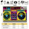 Vintage colorful sound system, retro party banners from the 70s, 80s, 90s, graffiti hip-hop style background