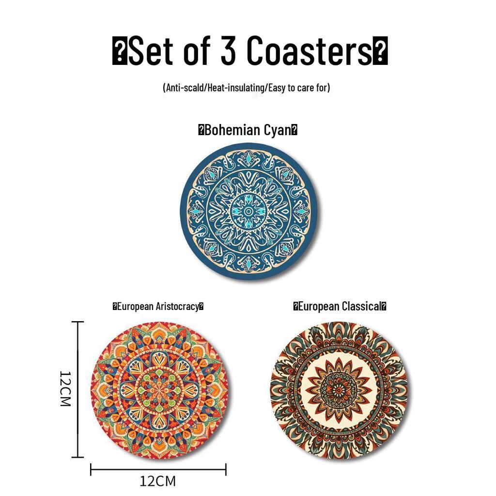 Богемная скандинавская круглая термостойкая противоскользящая подставка под тарелку с влагопоглощением