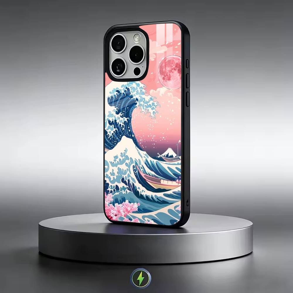 Kanagawa Great Wave-e Phone Case For iPhone17,16,15,14,13,12,11 Plus,Pro Magnetic with Magsafe Wireless Charging