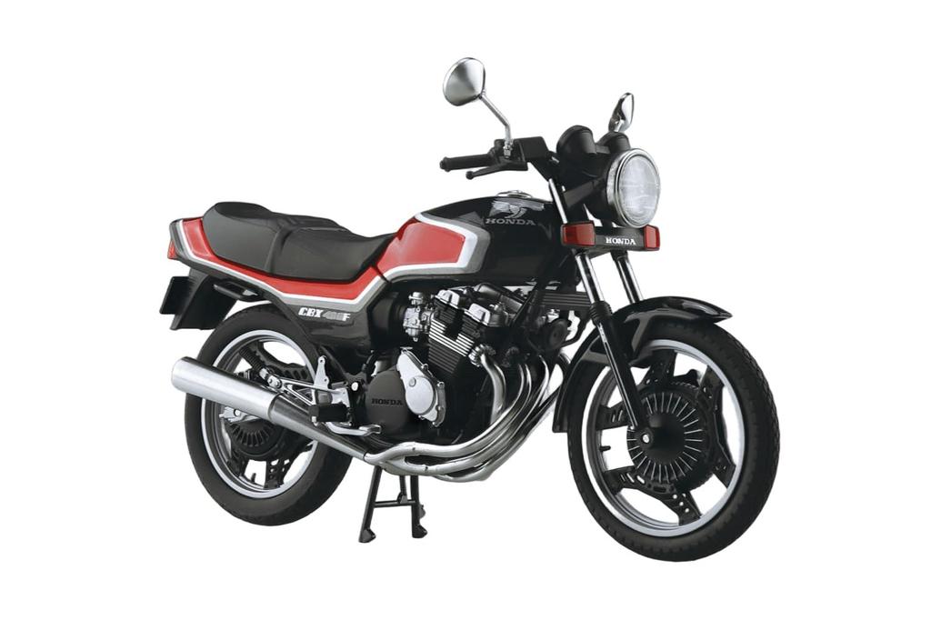 Аосима Бунка Кёдзай (АОСИМА) Мотоцикл Honda CBX400F в масштабе 1/12, полный, чёрный/красный 'Candy Ala Moana'
