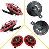 2Pcs 115DB  Super Loud Compact Electric Blast Tone Car Air Horn Kit 12V Red