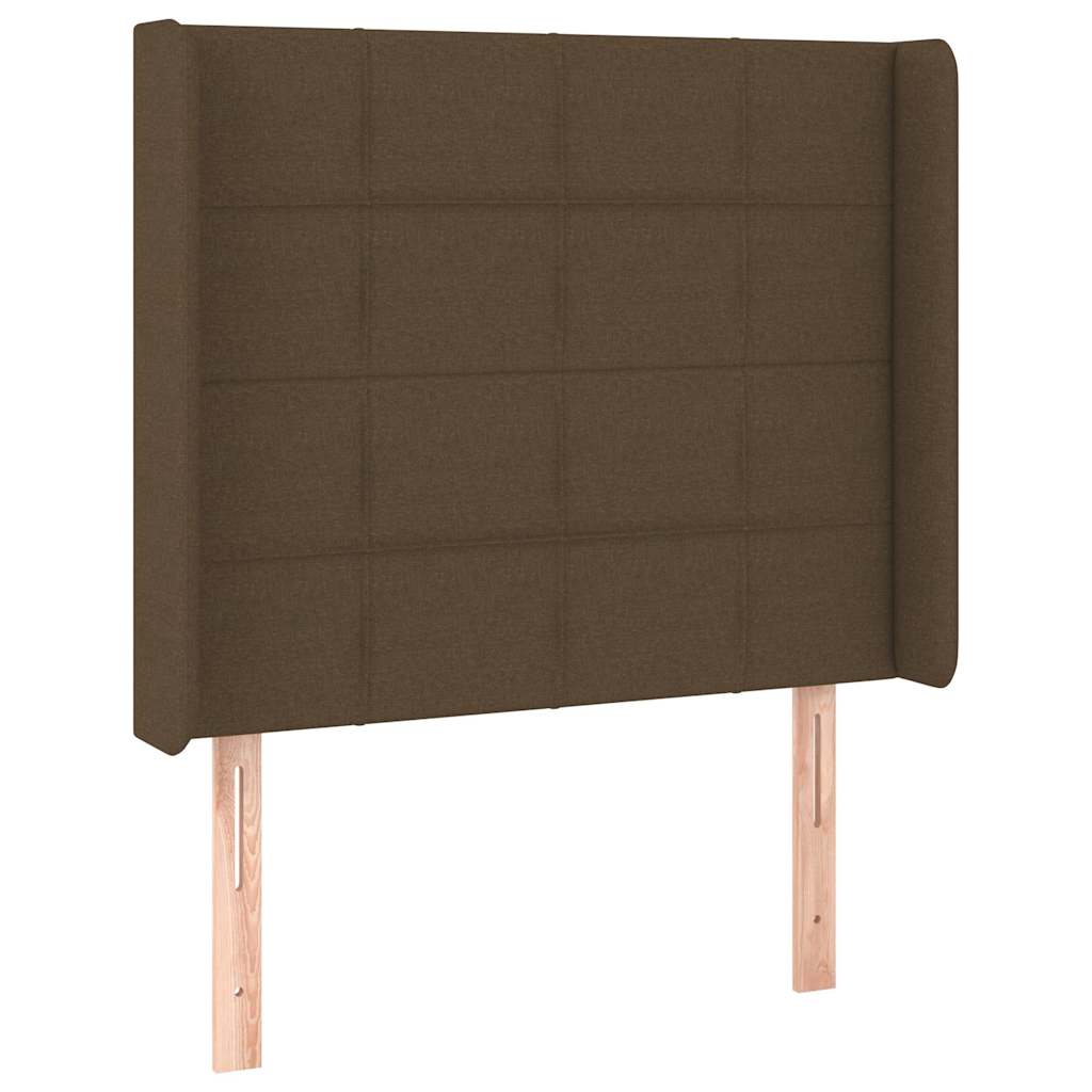 Headboard with Wings Dark Brown 83x16x118 128 cm Fabric