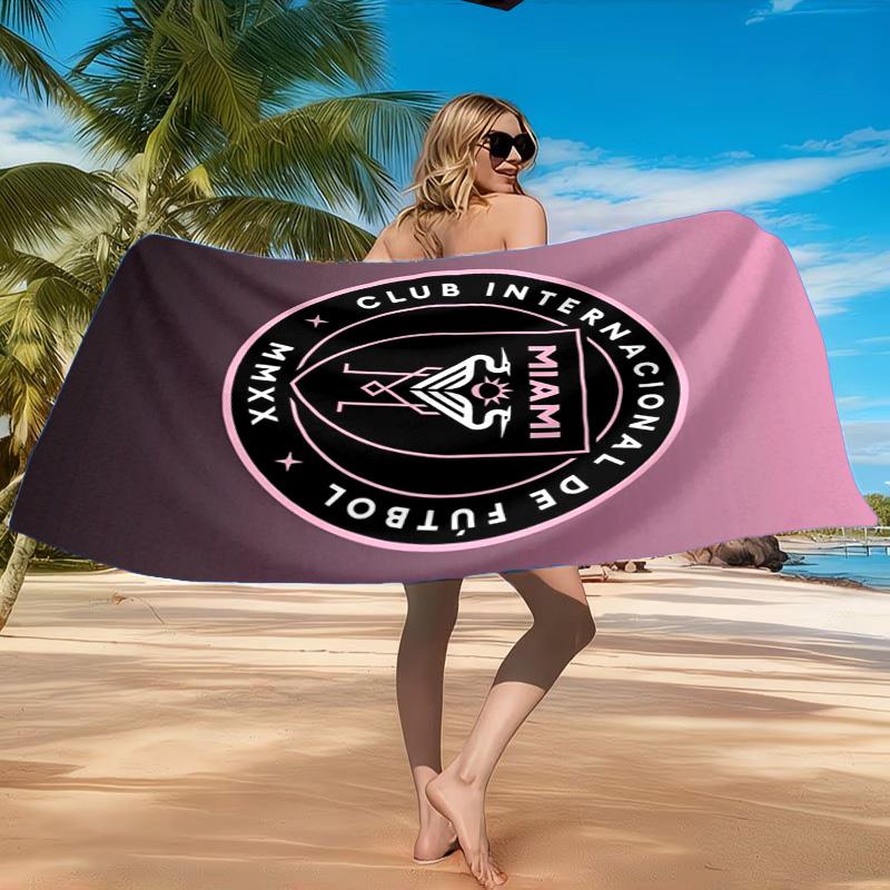Inter Fc Emblem Printed Microfiber Beach Towel, Soft And Absorbent, Quick-Dry, Ideal for Summer Travel, Beach Essential, Swimming Pool