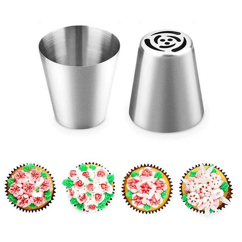 1 шт., насадки для глазури в виде тюльпана из нержавеющей стали, насадки для украшения кондитерских изделий, декоратор для кексов и тортов, роза