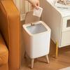 Дом Высококлассный Сенсорный Мусорный Бак Гостиная Высокая Ножка С Крышкой Нажимной Тип Спальня Настольный Креативный Стиль Контейнер для Хранения YLE440