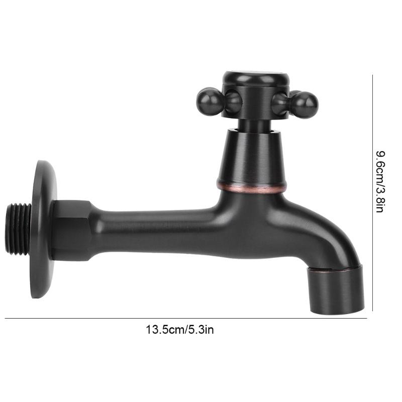 Retro Style Brass Single Handle Single Cold Quick Open Faucet Mop Pool Water Tap For Home UseLong Faucet
