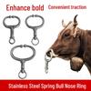 Stainless Steel Bull Nose Pliers for Cattle, Large Size, Punch-Free Spring Type Traction Tool