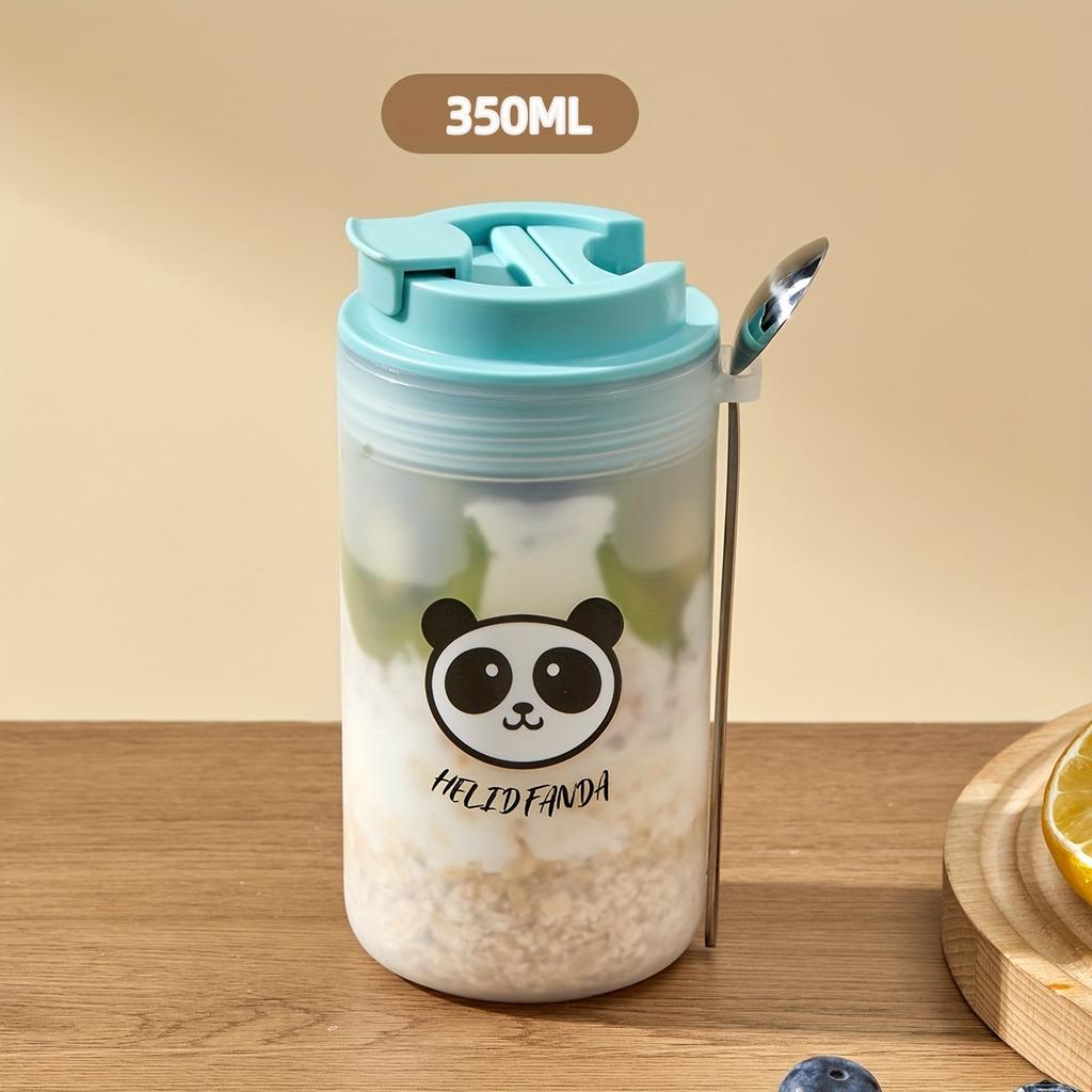 Portable Breakfast Oat Cup With 316 Stainless Steel Spoon Plastic Milk Yogurt Oatmeal Jar Leak Proof Food Container
