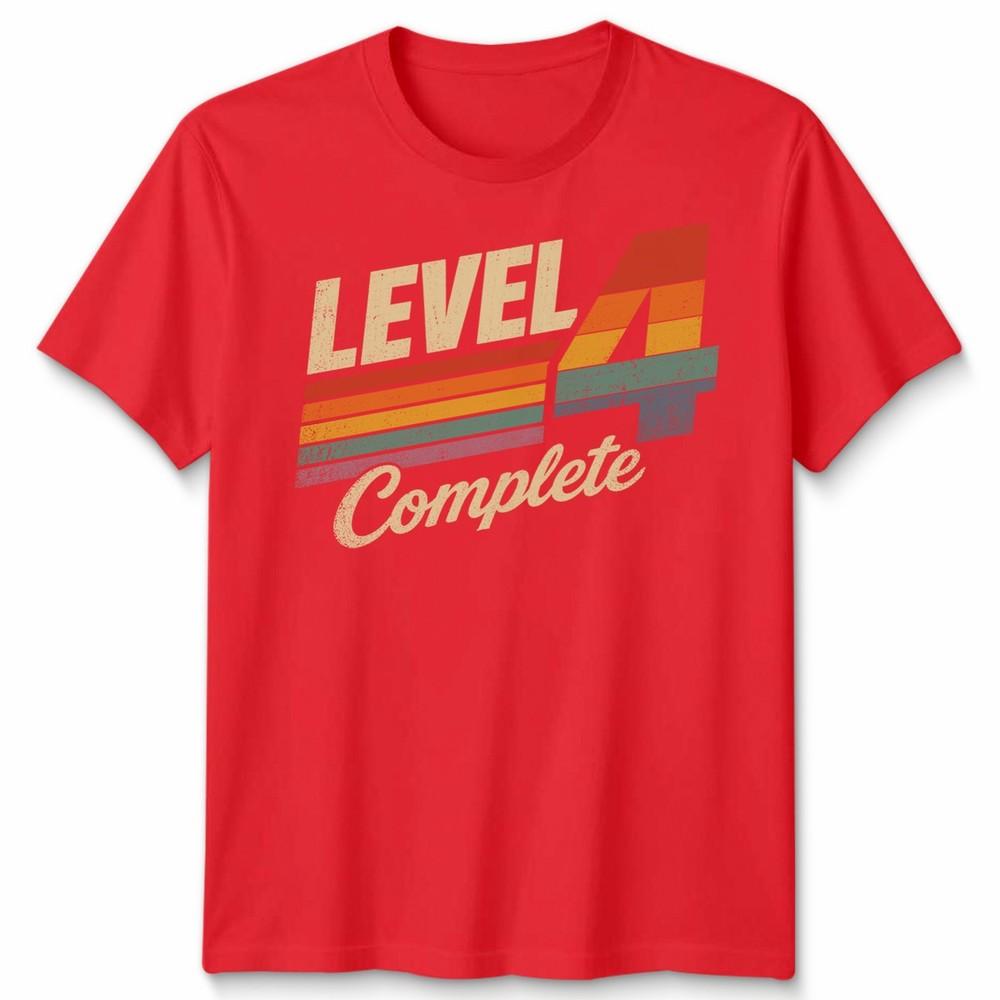 Level 4 Complete Unisex T Shirt Vintage 4th Wedding Anniversary Graphic Tee