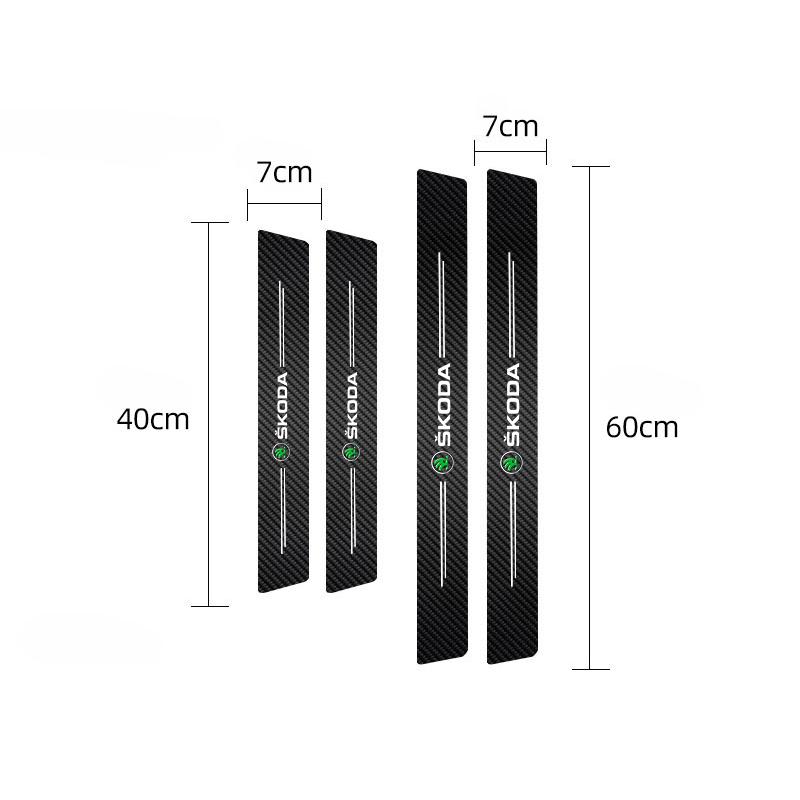 4Pcs Car Threshold Strips Anti-dirty Anti Scratch Protective Stickers For Skoda Octavia Superb Rapid Kodiaq Karoq Fabia Kamiq RS knzh54