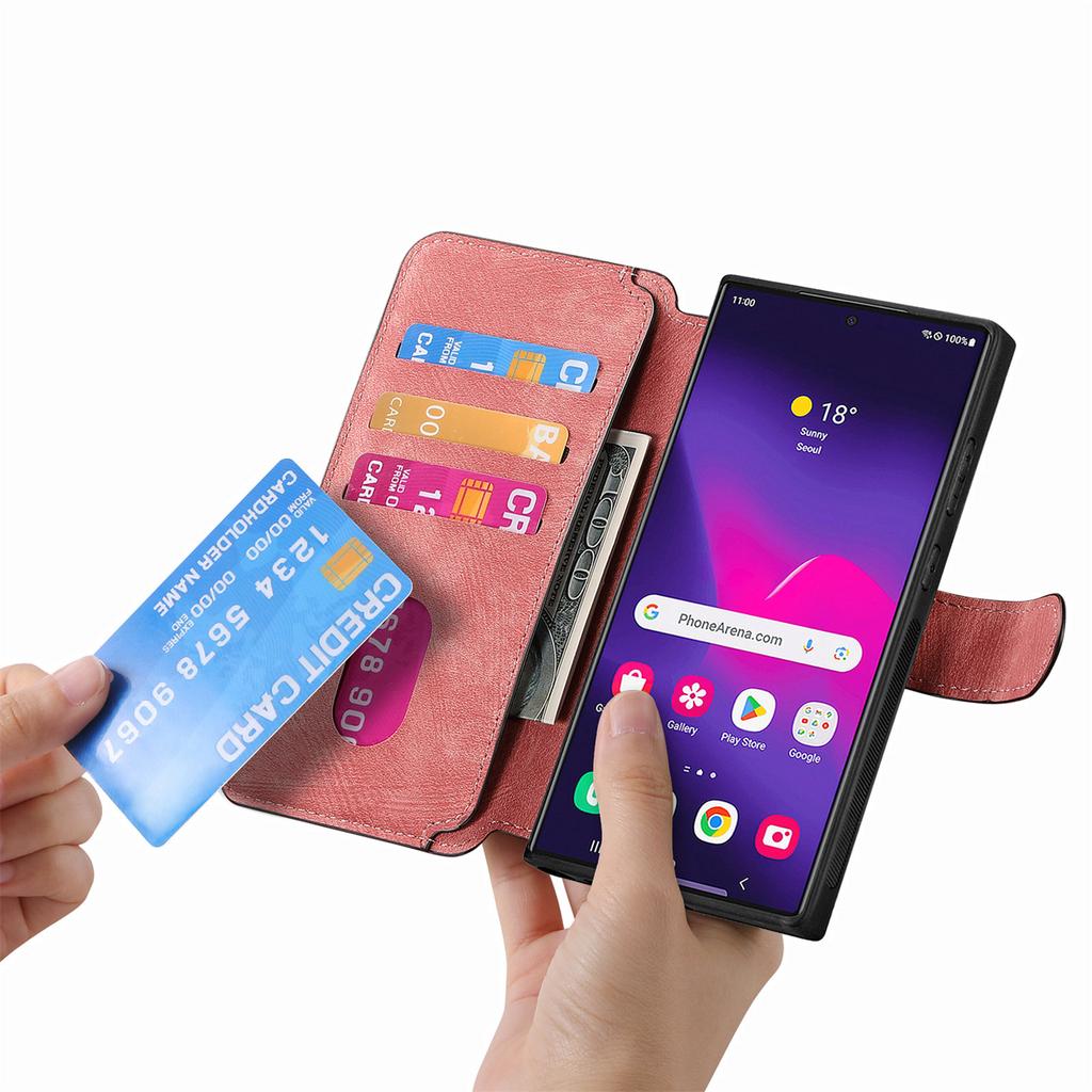 2 в 1 Съемная сумка для карт Кошелек Флип Кожаный чехол Для Samsung Galaxy S25 Ultra S24 FE S23 Plus A16 A15 A36 A35 A55 Чехол-книжка