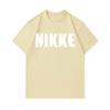 Men's 100% Cotton Crew Neck Short Sleeve T-Shirt, Casual NIKKE Letter Print Breathable Comfortable Loose Tee Top for Daily Outdoor Street Wear