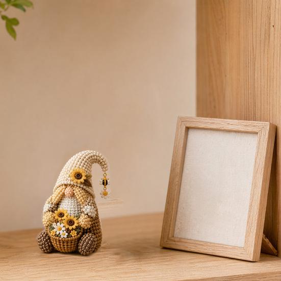 Umbra Studio Gnome Bead Craft Kit, Tiny Beaded DIY Cute Art Kit for Adults Teens Unique Home Decor Handmade Gift
