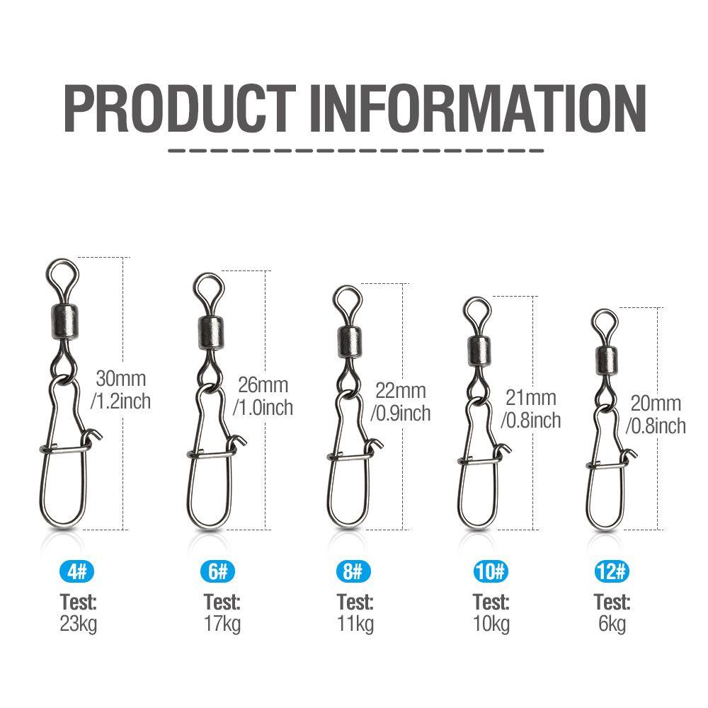 Pin Bearing Fishing Connector Swivel Connector Swivels Interlock Pin Snap Fishing Rolling Connector