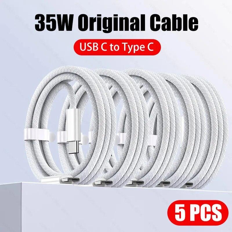 Кабель для быстрой зарядки 35 Вт для Apple iPhone 15 Pro Max USB C to Type C, зарядный кабель для аксессуаров для телефонов 15 Plus, провод передачи данных