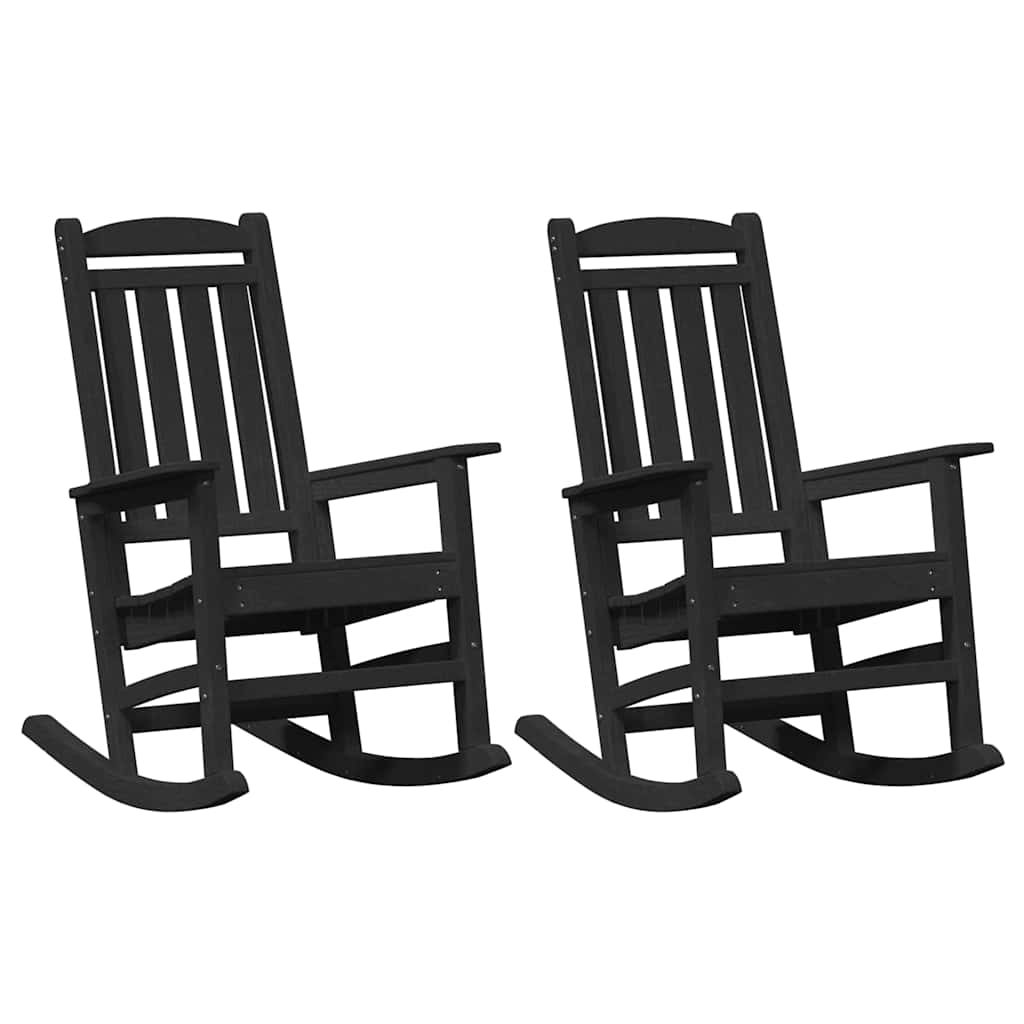 Swing Chair 2 pcs Black 92 x 70 x 108 cm Polyethylene