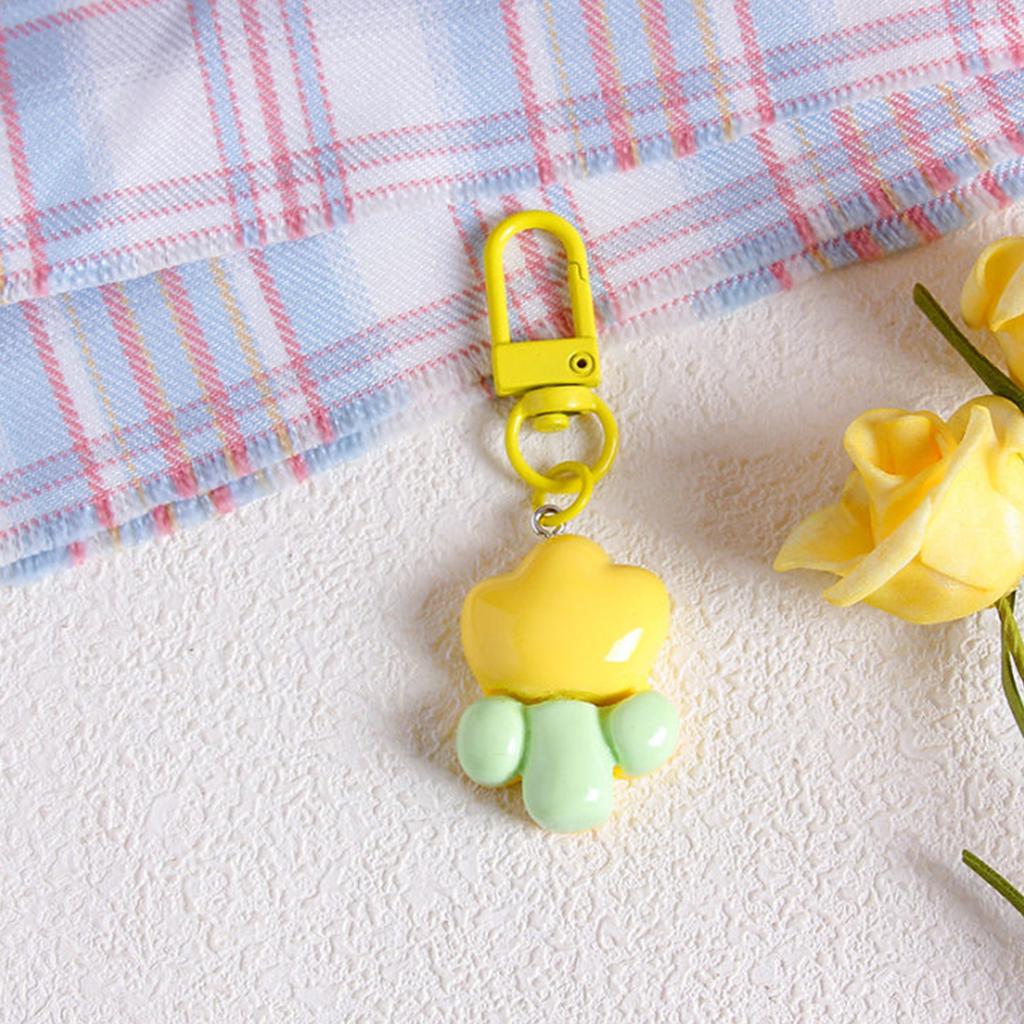 Корейский стиль конфетный цвет тюльпан цветок кулон брелок сумка украшения наушники чехол украшения автомобиль ключи аксессуары