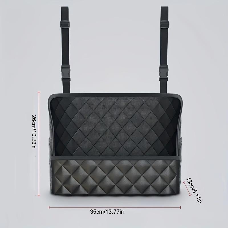 Car Seat Back Storage Bag Leather Hanging Organizer Large Capacity Middle Seat Net Auto Interior Supplies Holder