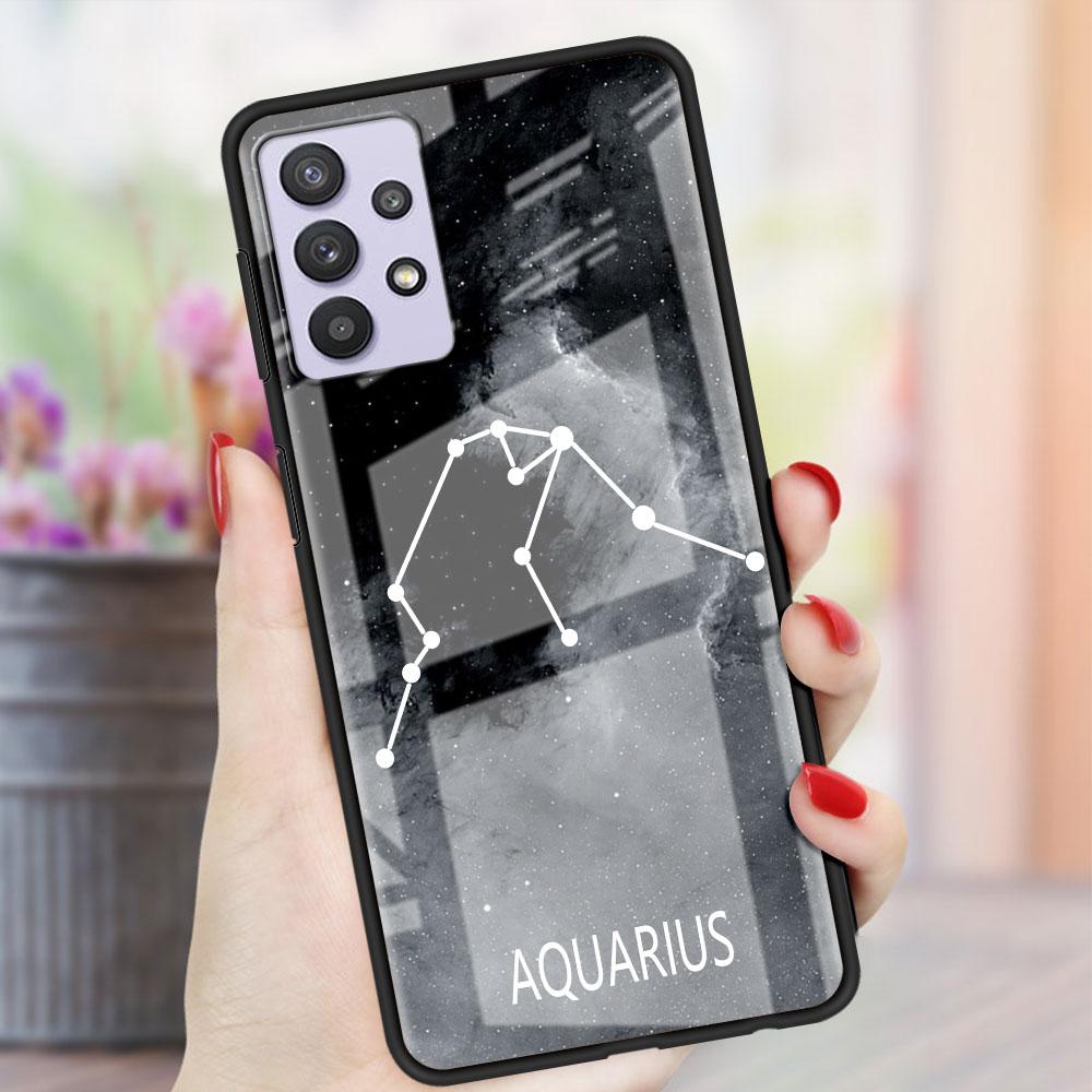 Стеклянный чехол с двенадцатью созвездиями для Samsung Galaxy A52 A71 A50 A51 A70 A21s A31 A72 A10 A12 A30 A22 5G, чехол для телефона