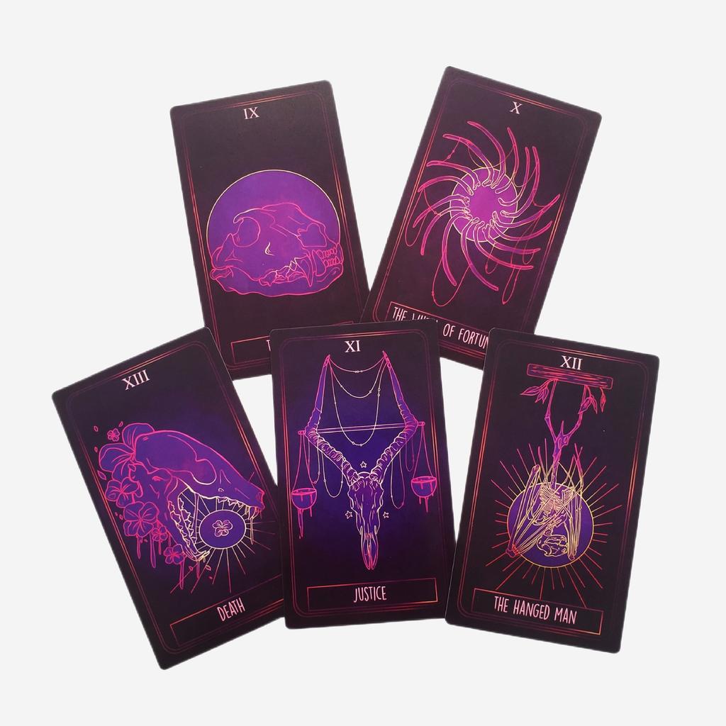 Bone Tarot Deck 12x7cm 78 Cards with Paper Guidebook English Edition Board Games Playing Cards