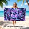 Underwater Fish Theme Quick Dry Beach Towel Custom Name Text Print Large Sand Resistant Towel Beach Vacation