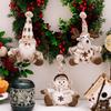 Charming European Style Knitted Christmas Ornaments Featuring Snowman Reindeer And Elderly Figurines For Festive Holiday Decor