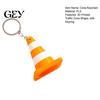 Hanging Traffic Cone Keychain 3D Printed Keychain, Orange White Key Ring Decor with Keyring, Schoolbags Handbags Backpacks Charm Pendant