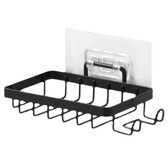 1/2 шт., настенное крепление, мыльница, боковые крючки, полый держатель из нержавеющей стали для душа, контейнер для мыла, коробка для хранения, кухонные принадлежности для ванной комнаты