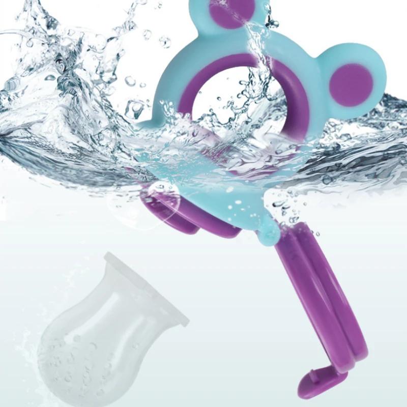 Silicone Baby Food Pacifier with Spoon Set Infant Food Vegetable Fruit Feeder Toddler Soft Spoons Kids Feeding Nipple Soother