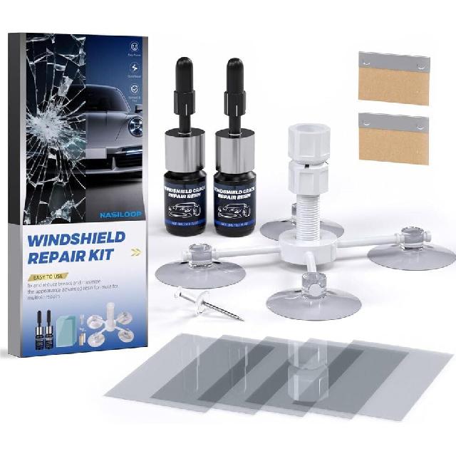 Windshield Repair Kit, Quick And Efficiency Glass Repair Fluid, Car Windshield Crack Repair Resin Kit For Fixing Chips, Bulls-Eye, Cracks And