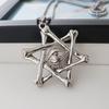 Горячая распродажа ювелирный сплав кулон ретро креативный шестиугольный звездный глаз модный мужской панк ожерелье